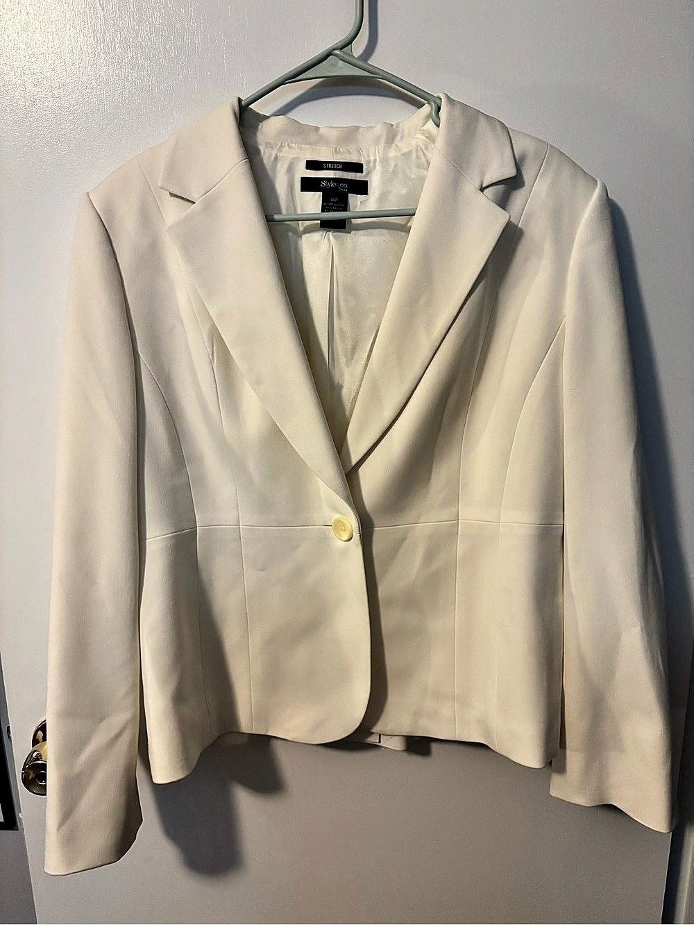 Vintage Mobwife Aesthetic Style&Co. Women's Blazer Size 14P White